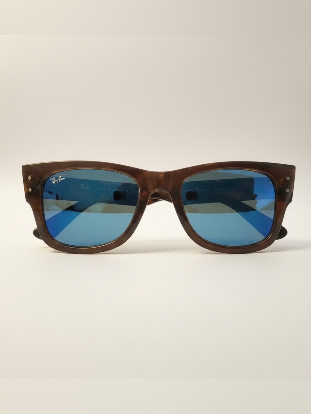 Ray-Ban RB0840-S Mega Wayfarer sunglasses in a tortoise shell mirror lens